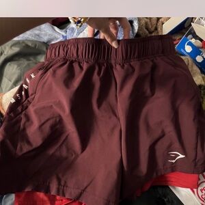 Gymshark Burgundy Athletic Shorts